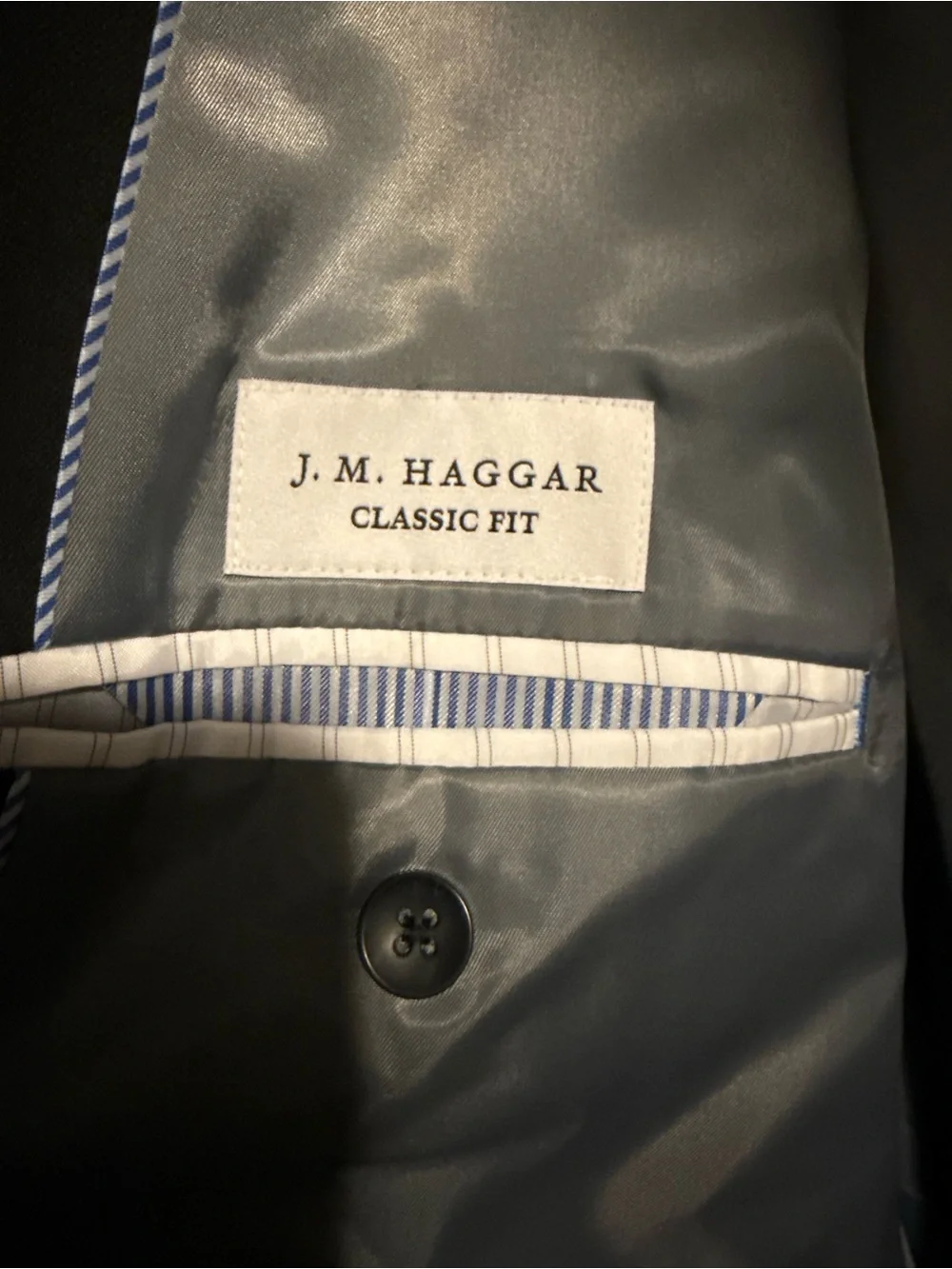 J.M. Haggar Classic Fit Black Men's Two-Button Suit Blazer‎